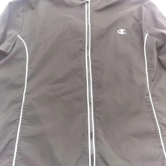 Champion Elite L Black Jacket White Trim Full Zip - Picture 5 of 9